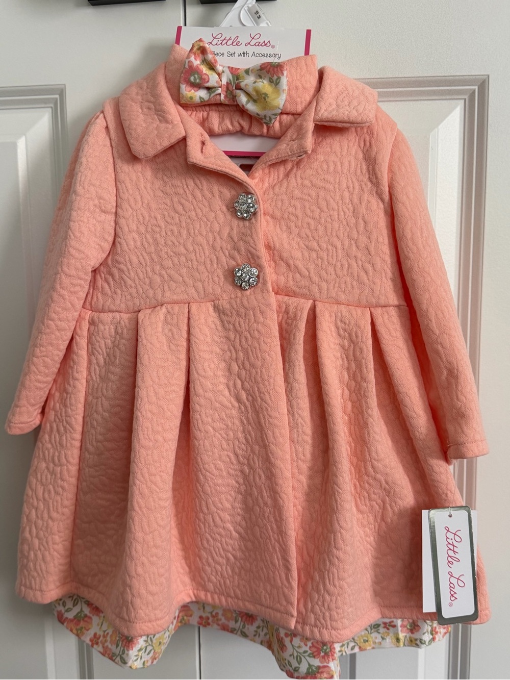 NWT Little Lass 3-Piece Set with headband 18m